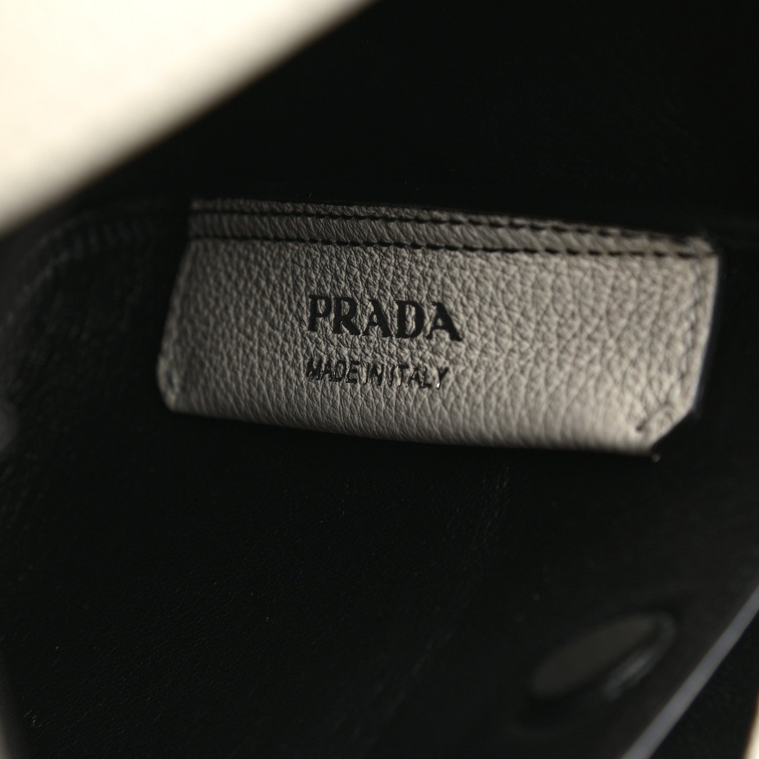 Prada Vitello Daino Soft Mini Dynamique Tote Talco Black 6 of 10