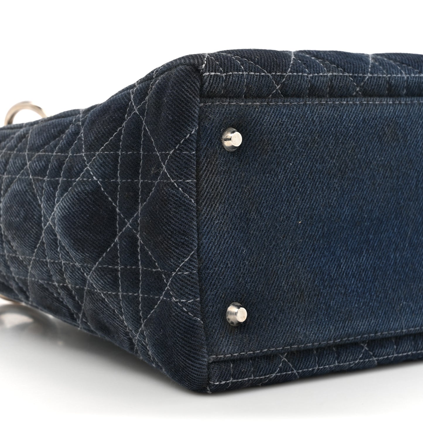Denim Cannage Medium Lady Dior Blue