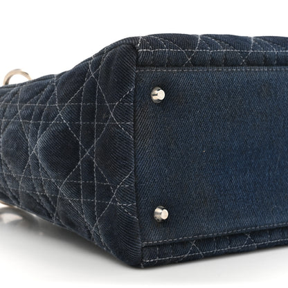 Christian Dior Denim Cannage Medium Lady Dior Blue 10 of 12