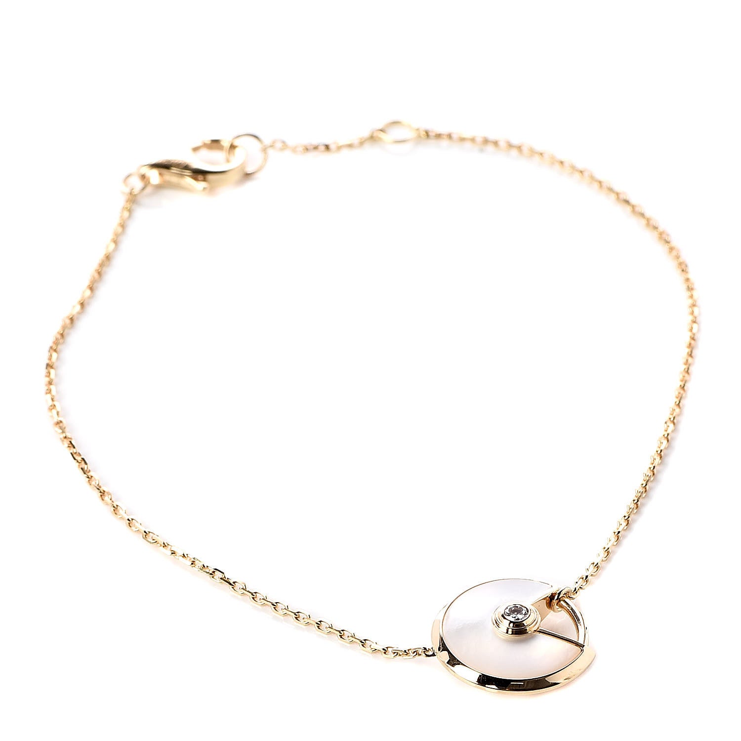 Cartier 18K Yellow Gold Diamond Mother of Pearl Amulette de Cartier Bracelet 1 of 5