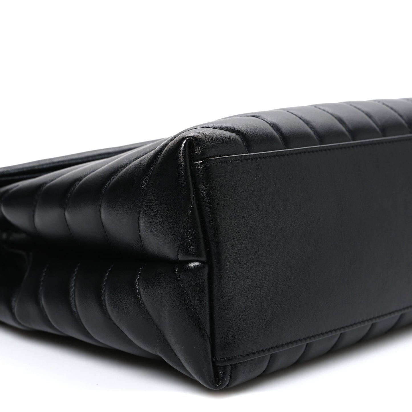 Calfskin Y Quilted Monogram Monochrome Medium Loulou Chain Satchel Black Black