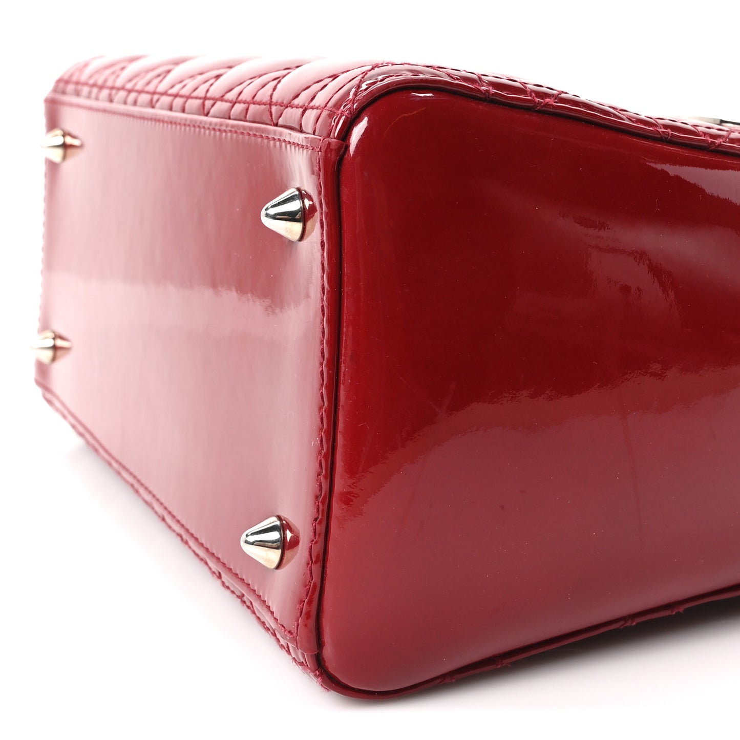 Patent Cannage Medium Lady Dior Red