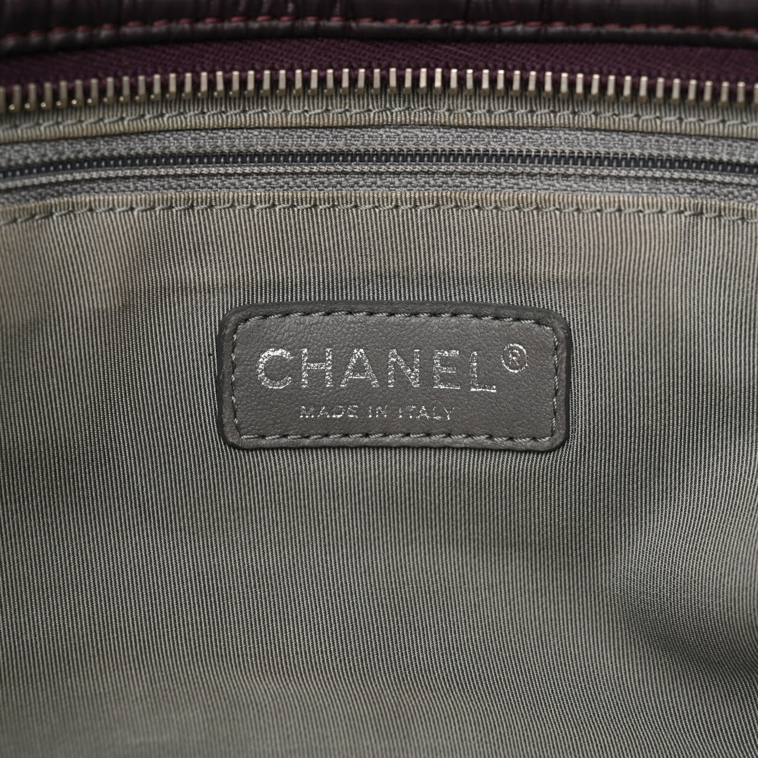 Chanel Nylon Quilted Tweed Stitch Bubble Tote Plum 6 of 14