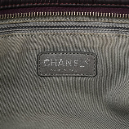 Chanel Nylon Quilted Tweed Stitch Bubble Tote Plum 6 of 14