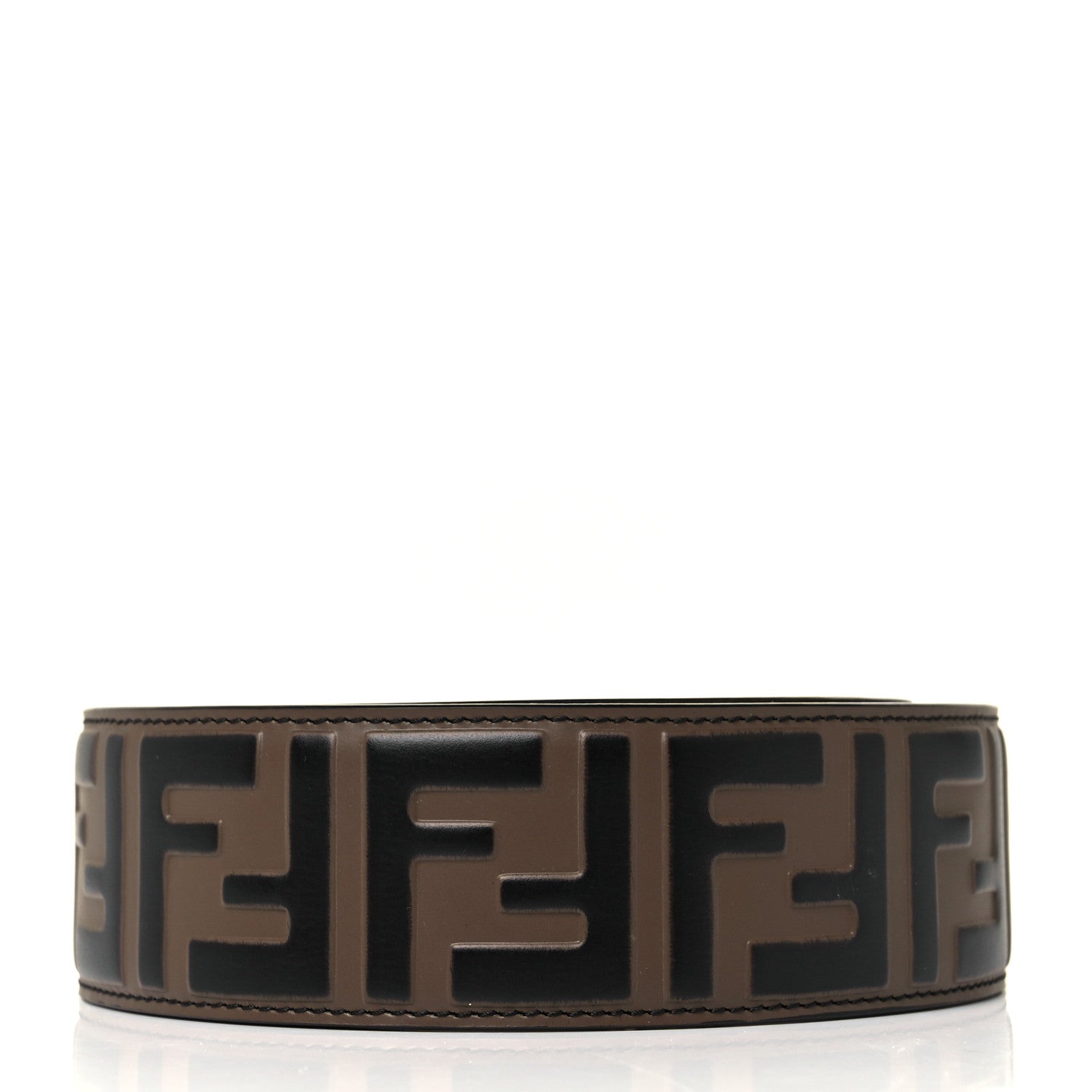 Fendi Vitello Century Bi-Color FF 1974 Embossed Strap You Maya Black 2 of 5