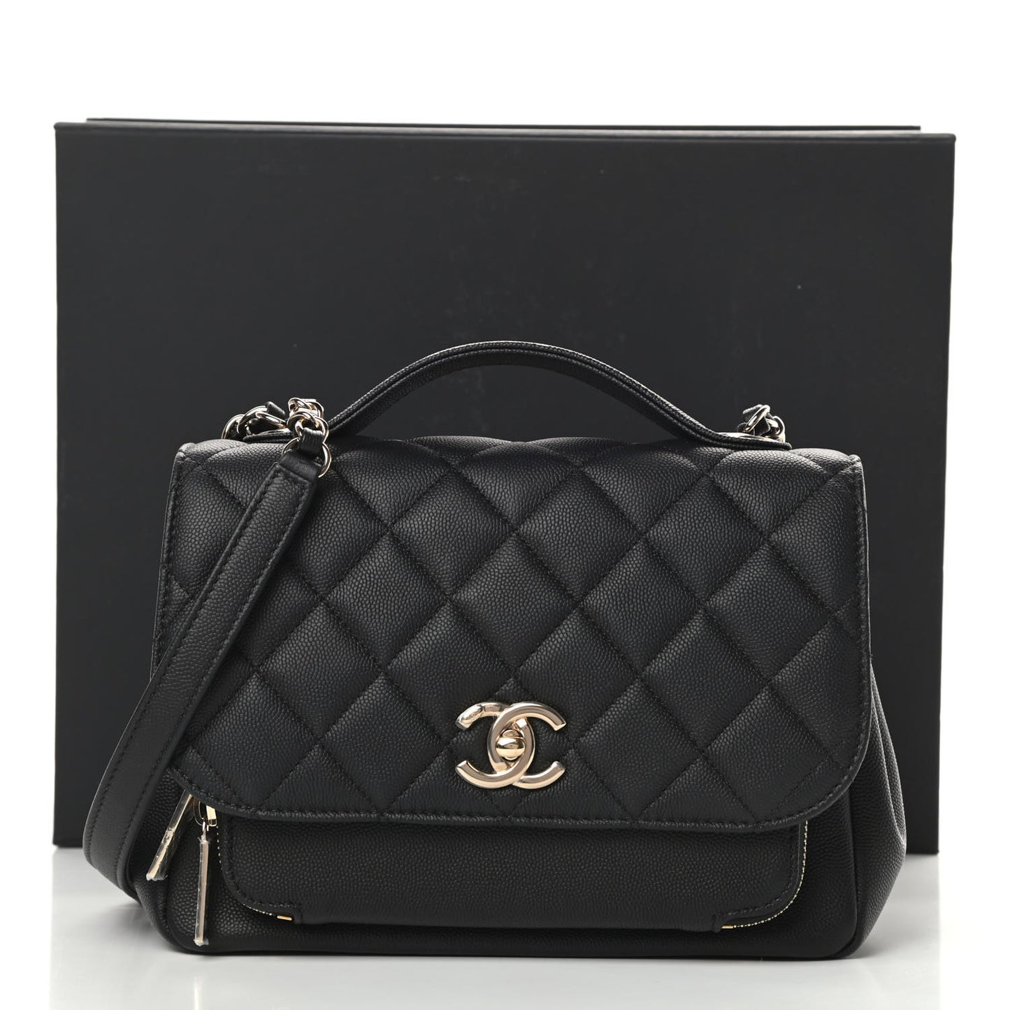 Caviar Quilted Medium Business Affinity Flap Black