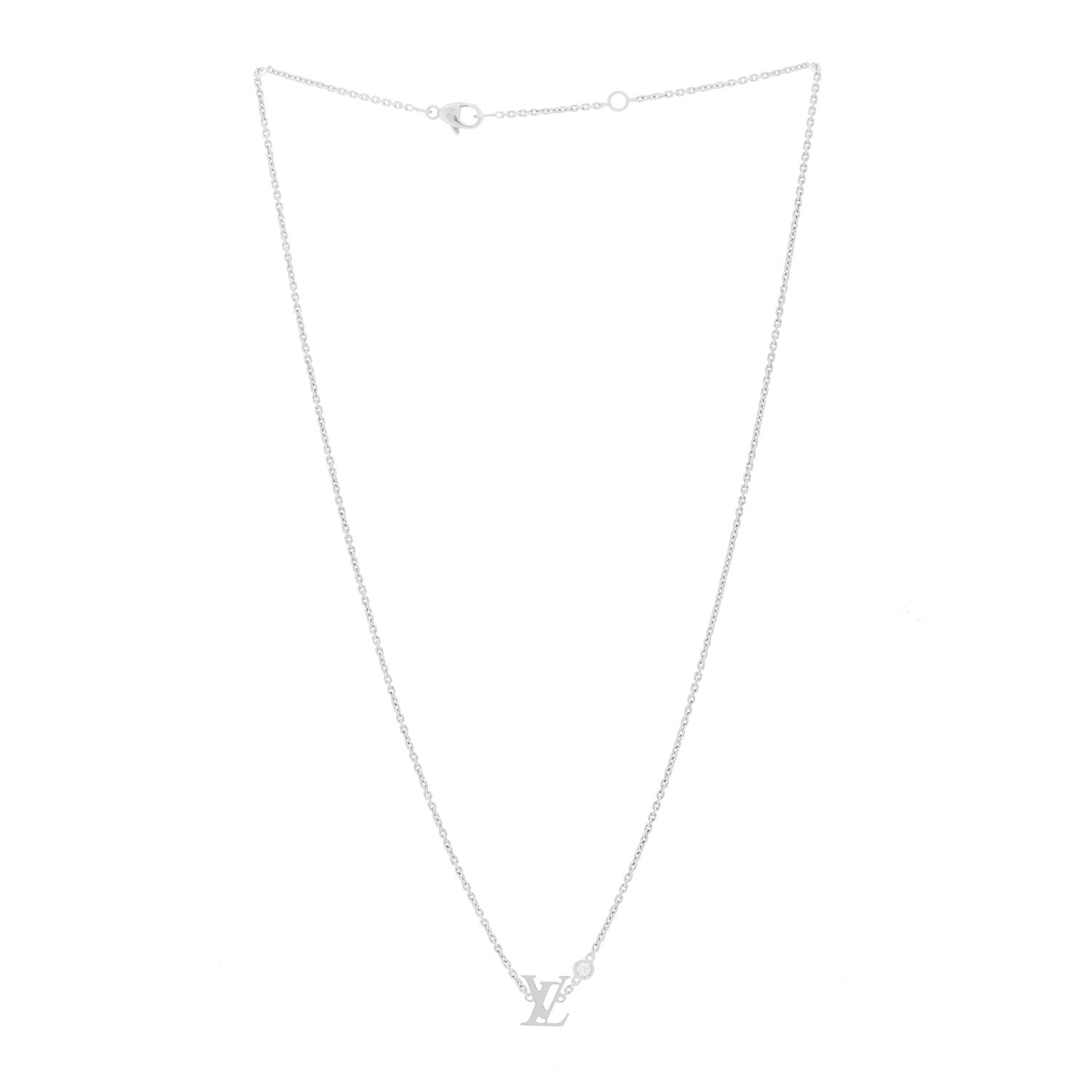 Louis Vuitton 18K White Gold Diamond Idylle Blossom LV Pendant Necklace 3 of 5