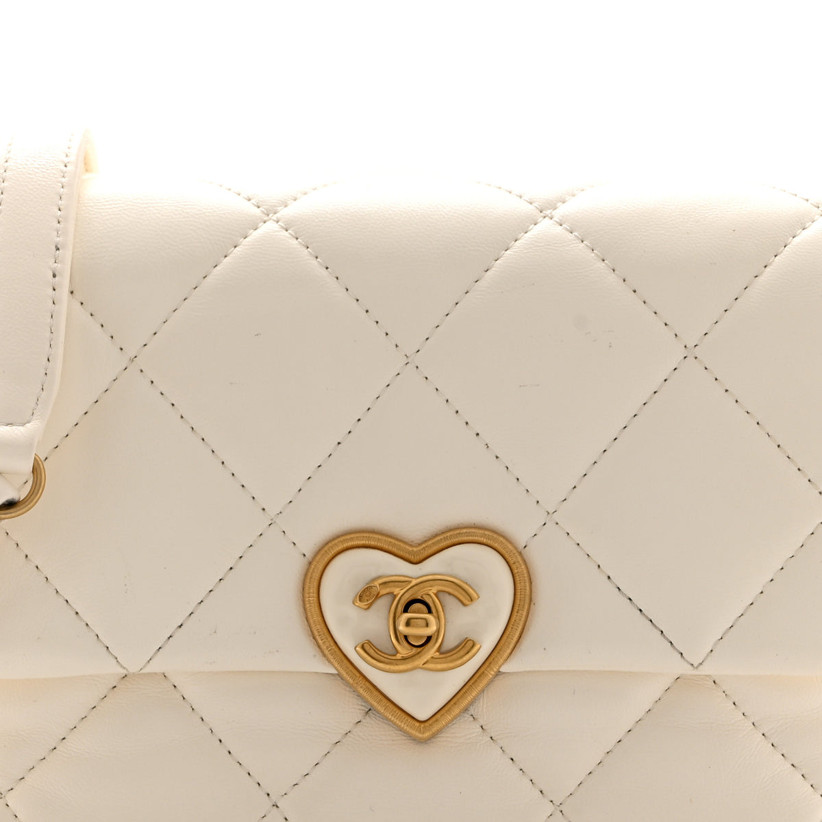 Chanel Lambskin Plexiglass Quilted Coco Love Flap White 8 of 10