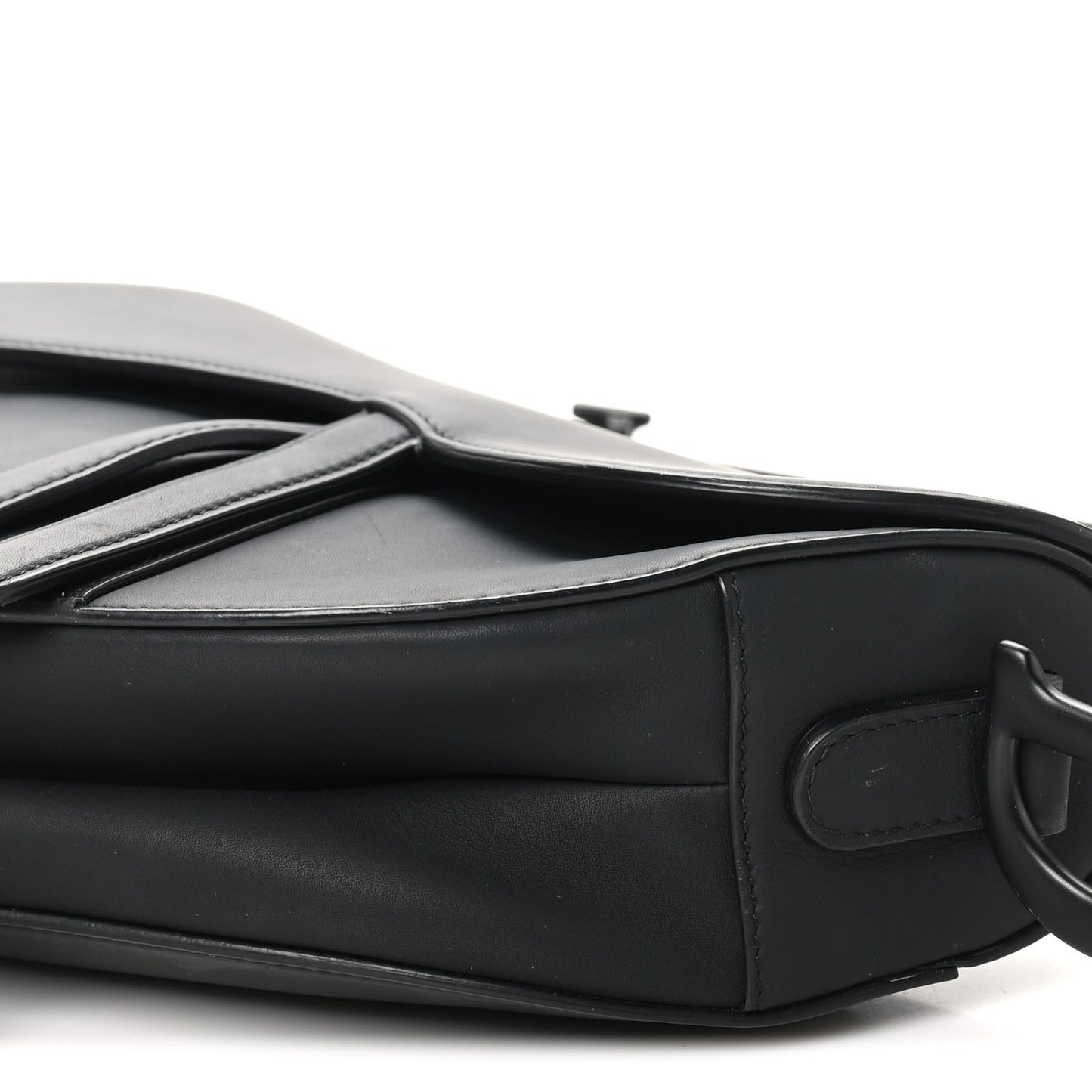 Ultra Matte Calfskin Saddle Bag Black