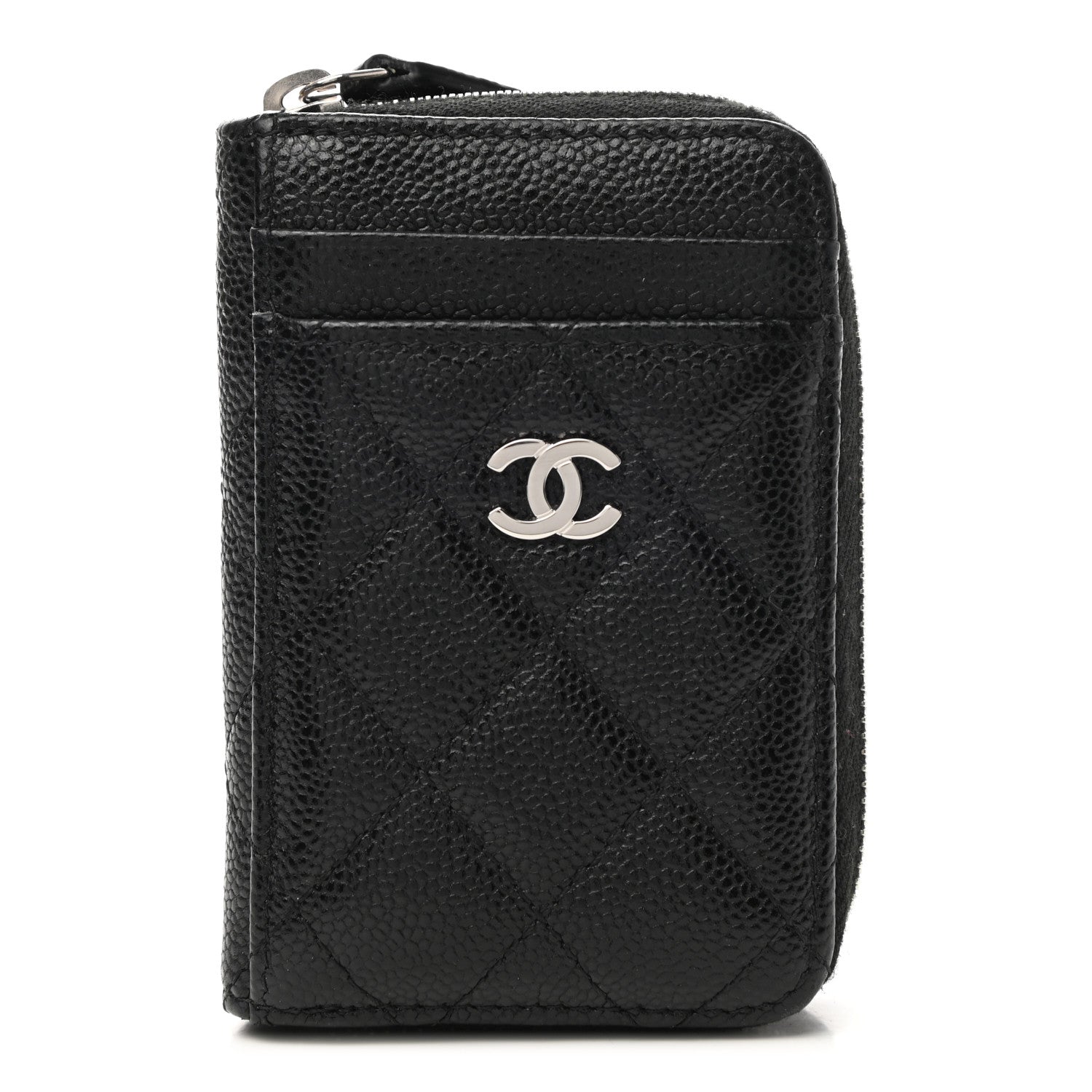 Chanel Caviar Quilted Zip Card Holder Black 1 of 8
