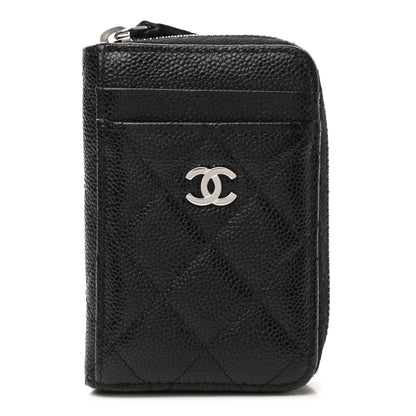 Chanel Caviar Quilted Zip Card Holder Black 1 of 8