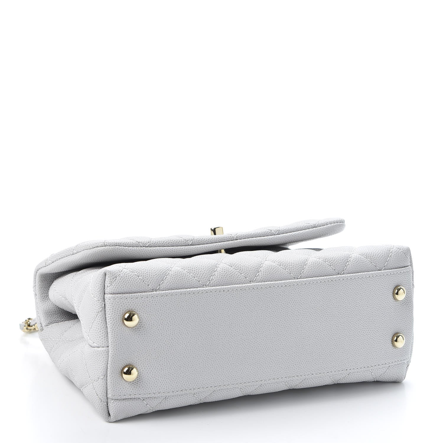 Chanel Caviar Quilted Mini Coco Handle Flap Light Grey 3 of 10