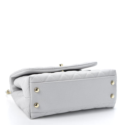 Chanel Caviar Quilted Mini Coco Handle Flap Light Grey 3 of 10