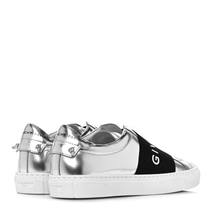Givenchy Calfskin Band Logo Womens Urban Street Sneakers 37.5 Silvery 4 of 11