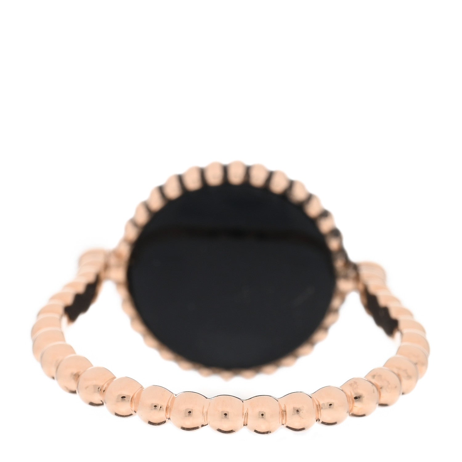 Christian Dior 18K Rose Gold Diamond Black Onyx Rose Des Vents Ring 55 7.25 3 of 5