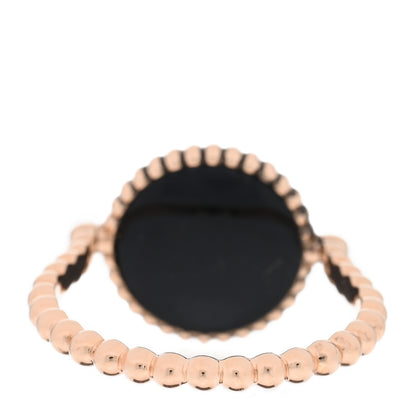 Christian Dior 18K Rose Gold Diamond Black Onyx Rose Des Vents Ring 55 7.25 3 of 5