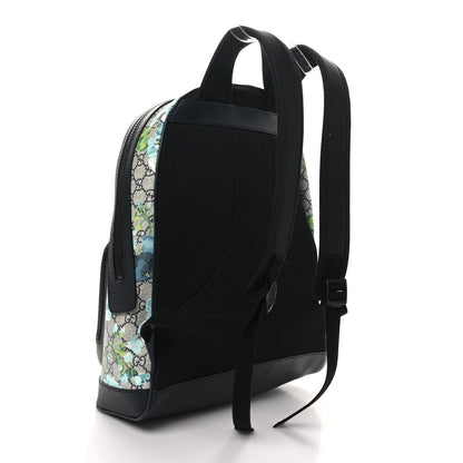 Gucci GG Supreme Monogram Blooms Medium Day Backpack Beige Blue Navy 3 of 10