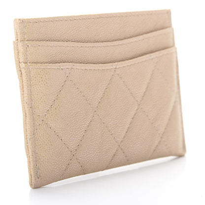 Chanel Iridescent Caviar Quilted Card Holder Beige 3 of 10