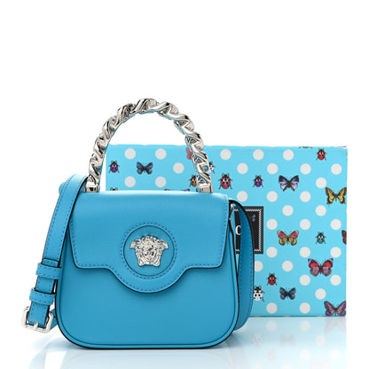 Versace Grained Calfskin Mini La Medusa Bag Turquoise 12 of 12