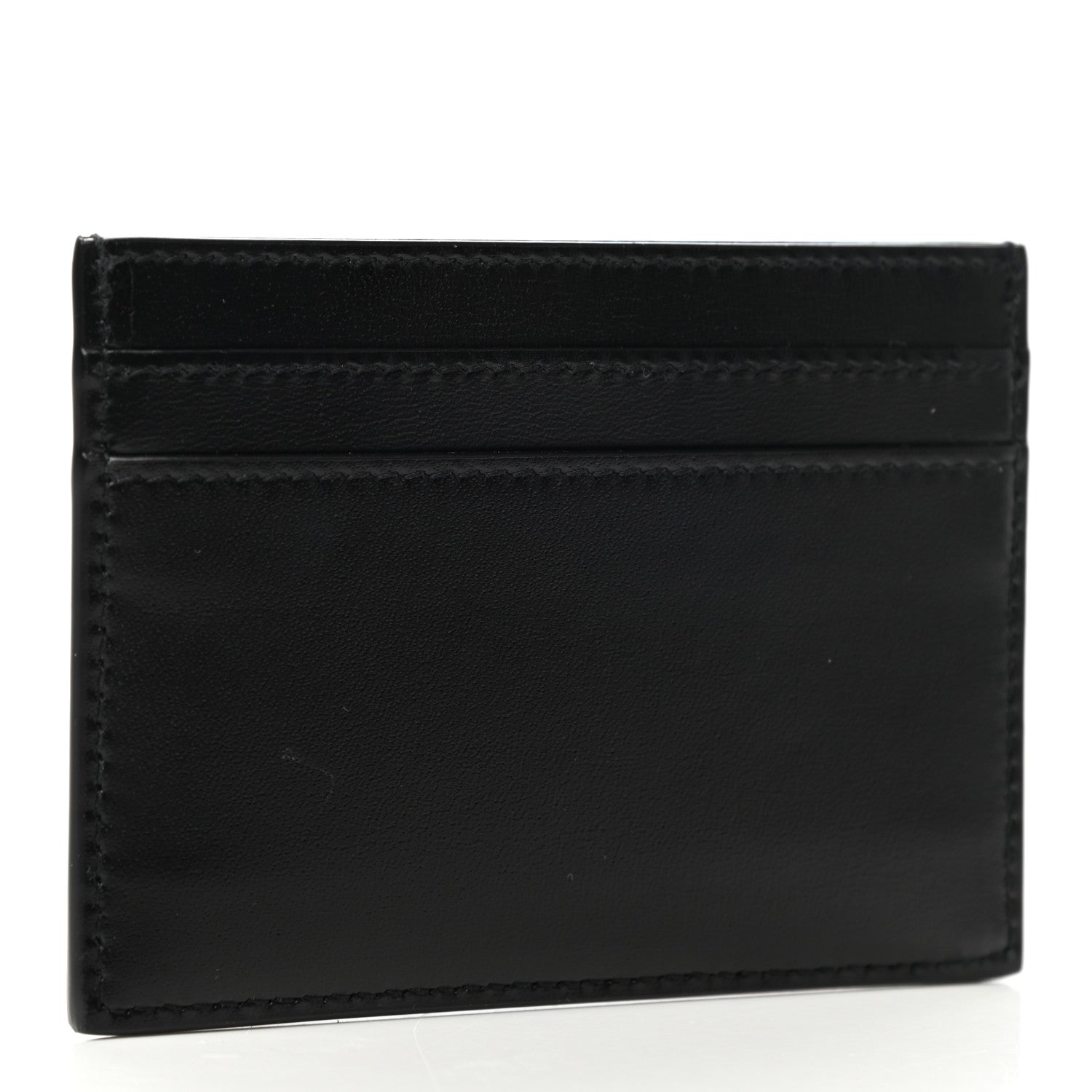Saint Laurent Calfskin Tiny Cassandre Credit Card Case Black 3 of 9