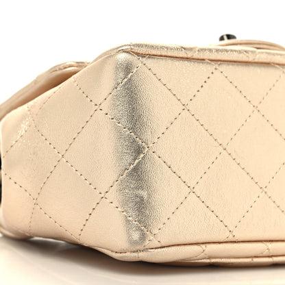 Chanel Metallic Lambskin Quilted Mini Square Flap Gold Black 6 of 10