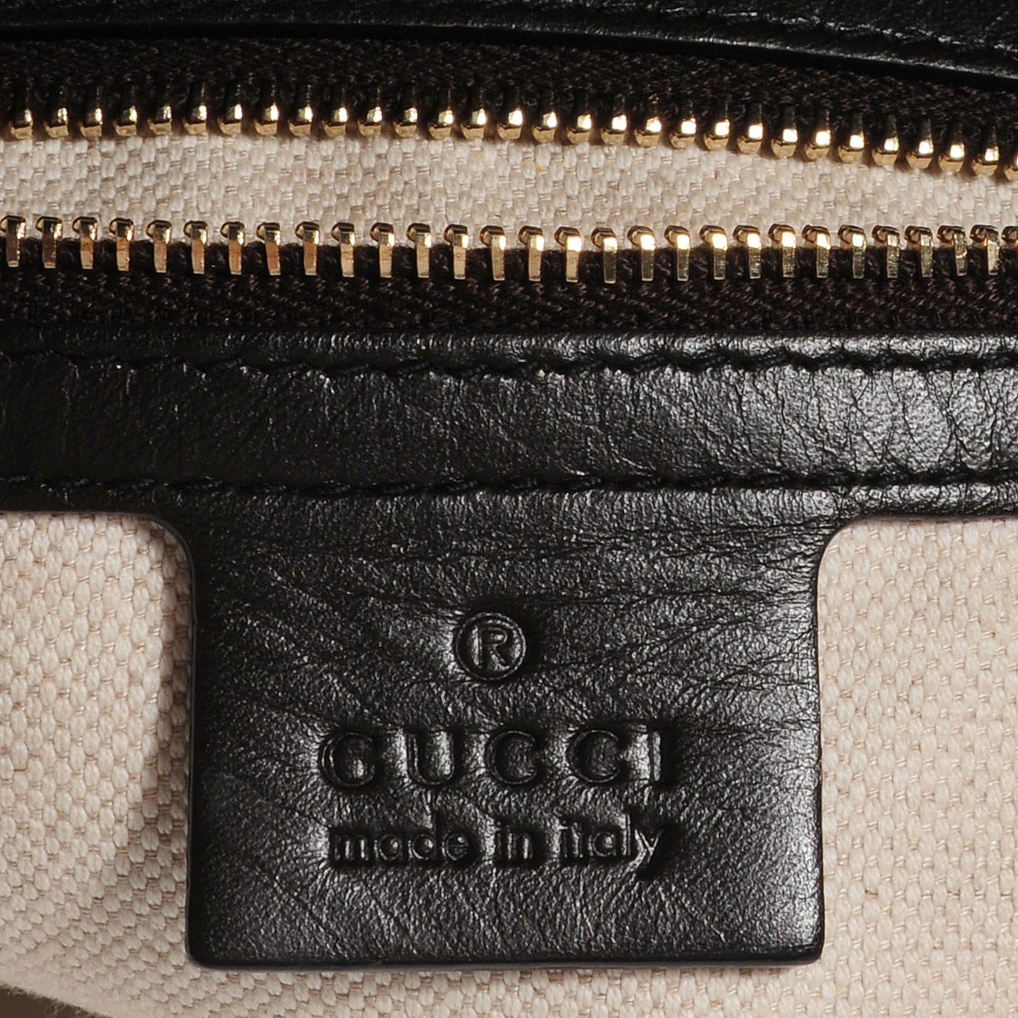 Monogram Margaux Calfskin Medium Emily Hobo Beige Ebony Black