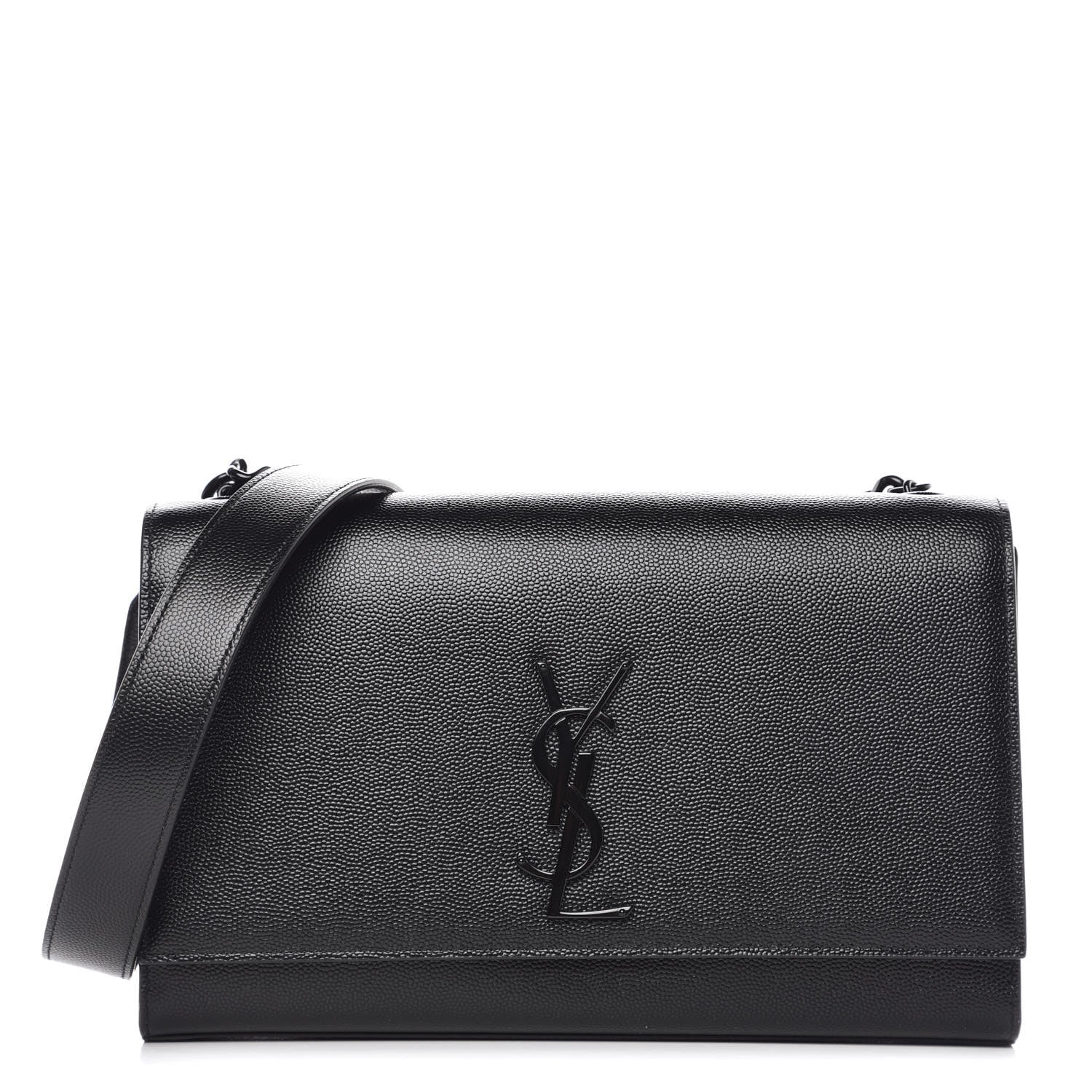 Saint Laurent Grain De Poudre Medium Classic Monogram Kate Double Handle Satchel Black 1 of 8