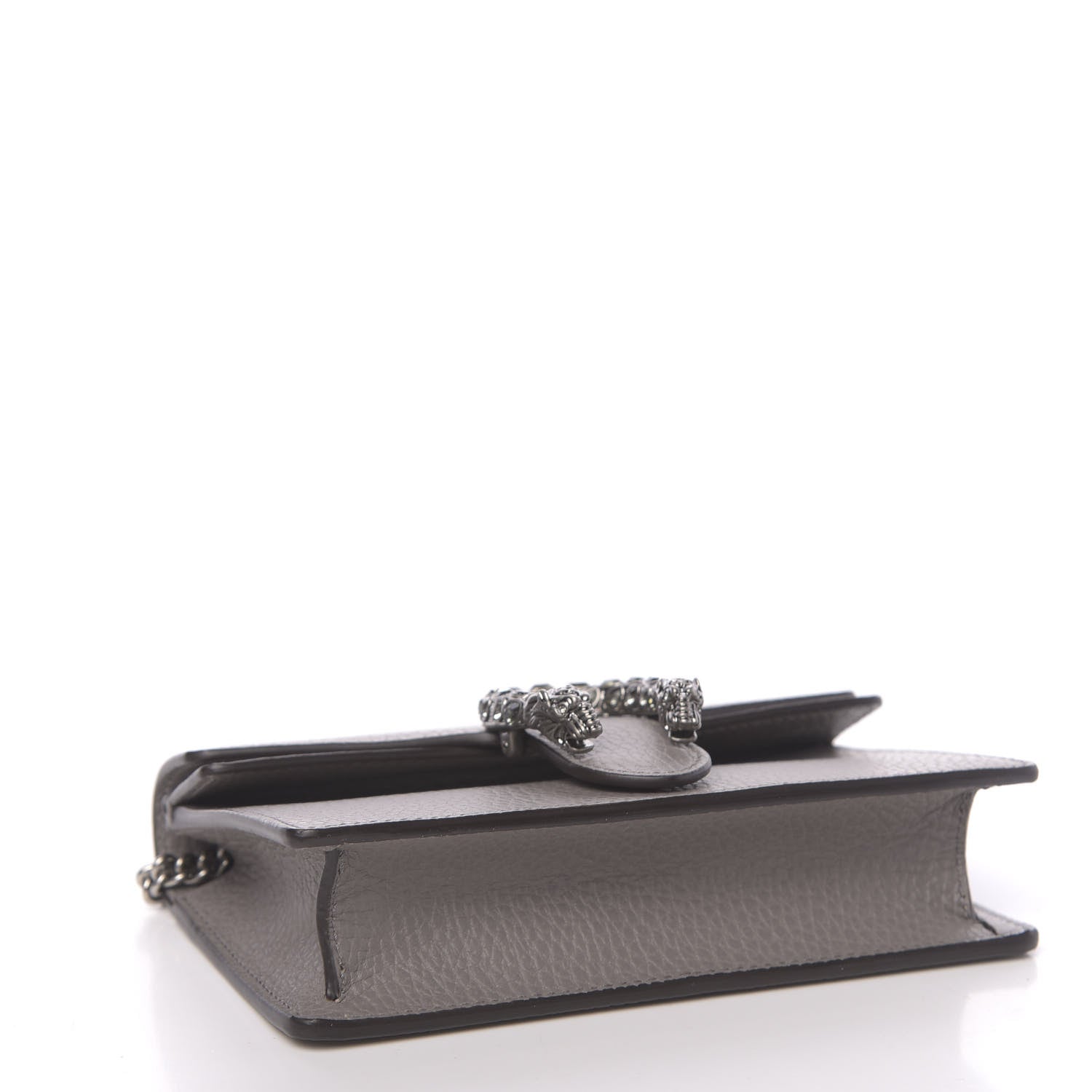 Gucci Dollar Calfskin Crystal Super Mini Dionysus Shoulder Bag Dusty Grey Black Diamond 4 of 10