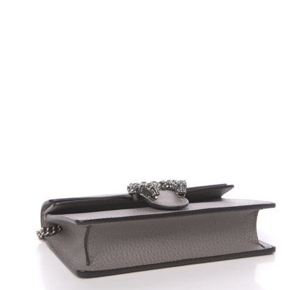 Gucci Dollar Calfskin Crystal Super Mini Dionysus Shoulder Bag Dusty Grey Black Diamond 4 of 10
