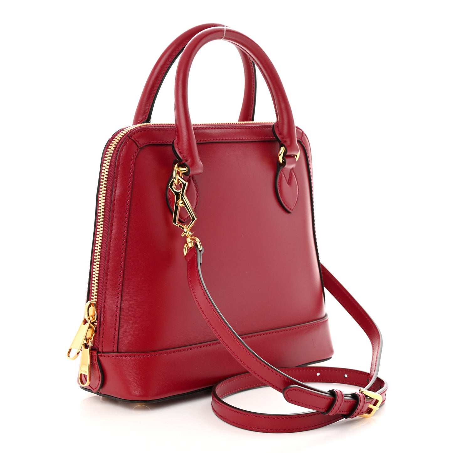 Boarded Plutone Calfskin Small Horsebit 1955 Top Handle Bag Red