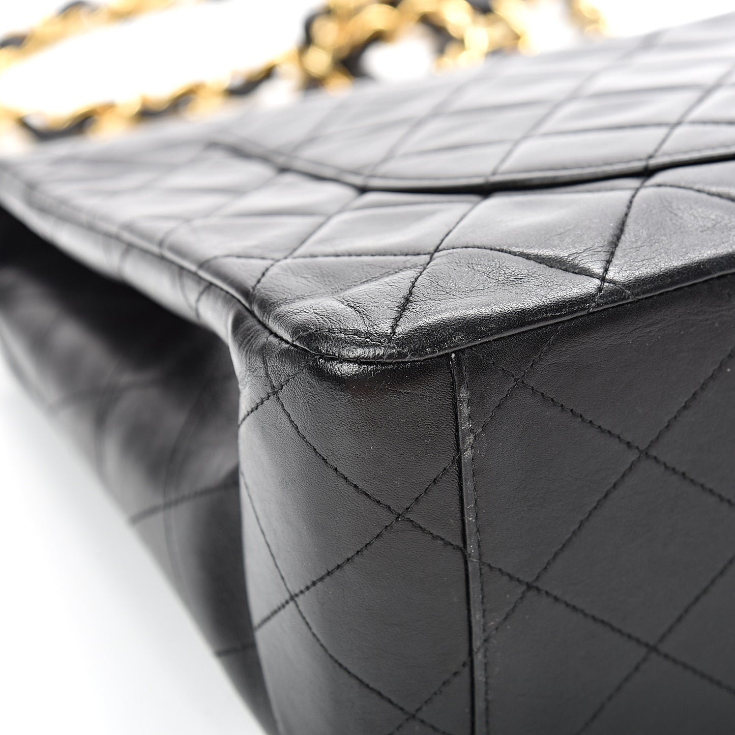 Lambskin Quilted XL Jumbo Single Flap Black