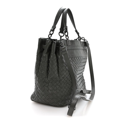 Bottega Veneta Nappa Intrecciato Drawstring Bucket Bag Grey 3 of 10