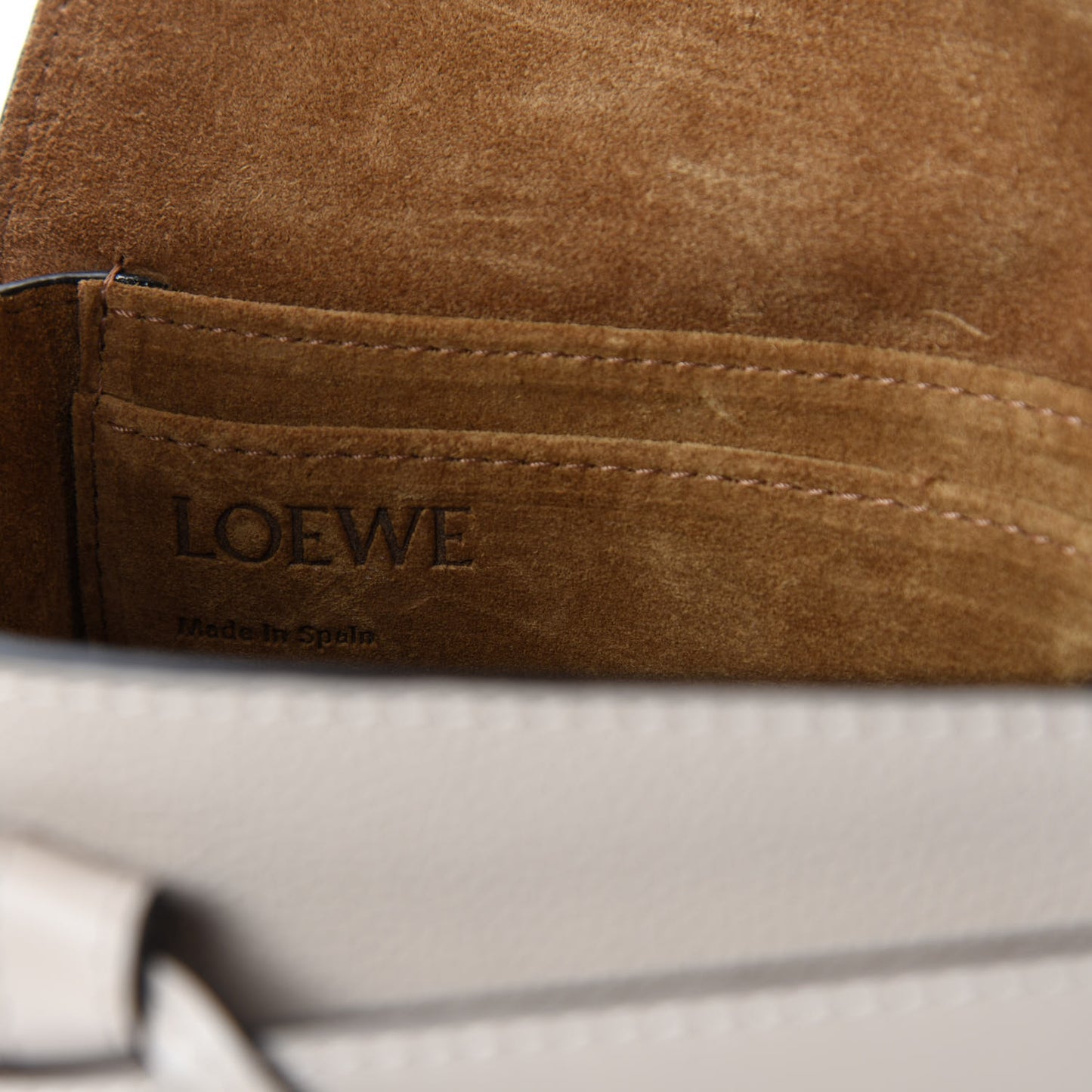 Grained Calfskin Mini Gate Crossbody Bag Light Oat