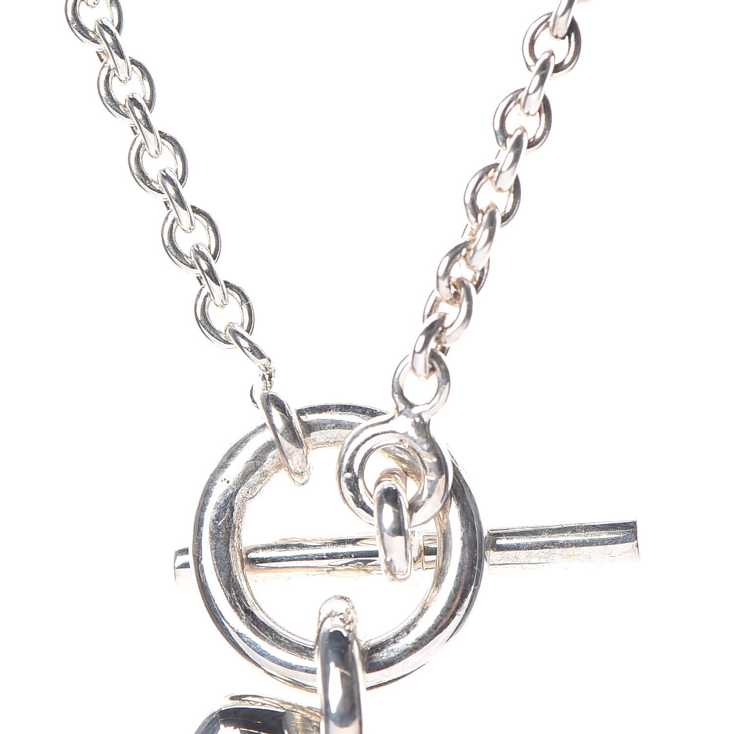Hermes Sterling Silver 18K Yellow Gold Stabbed Heart Pendant Necklace 6 of 6