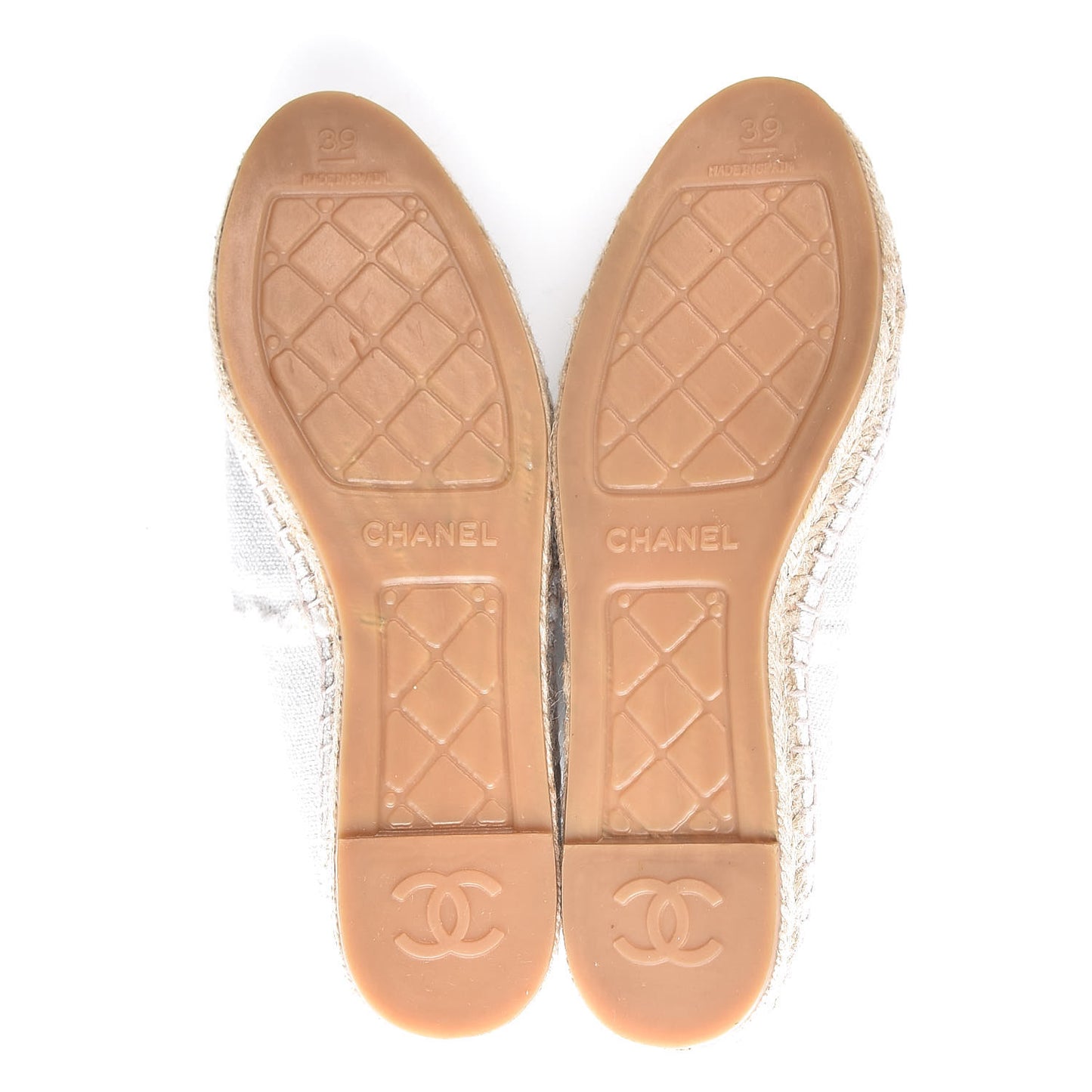 Linen CC Espadrilles 39 White Black