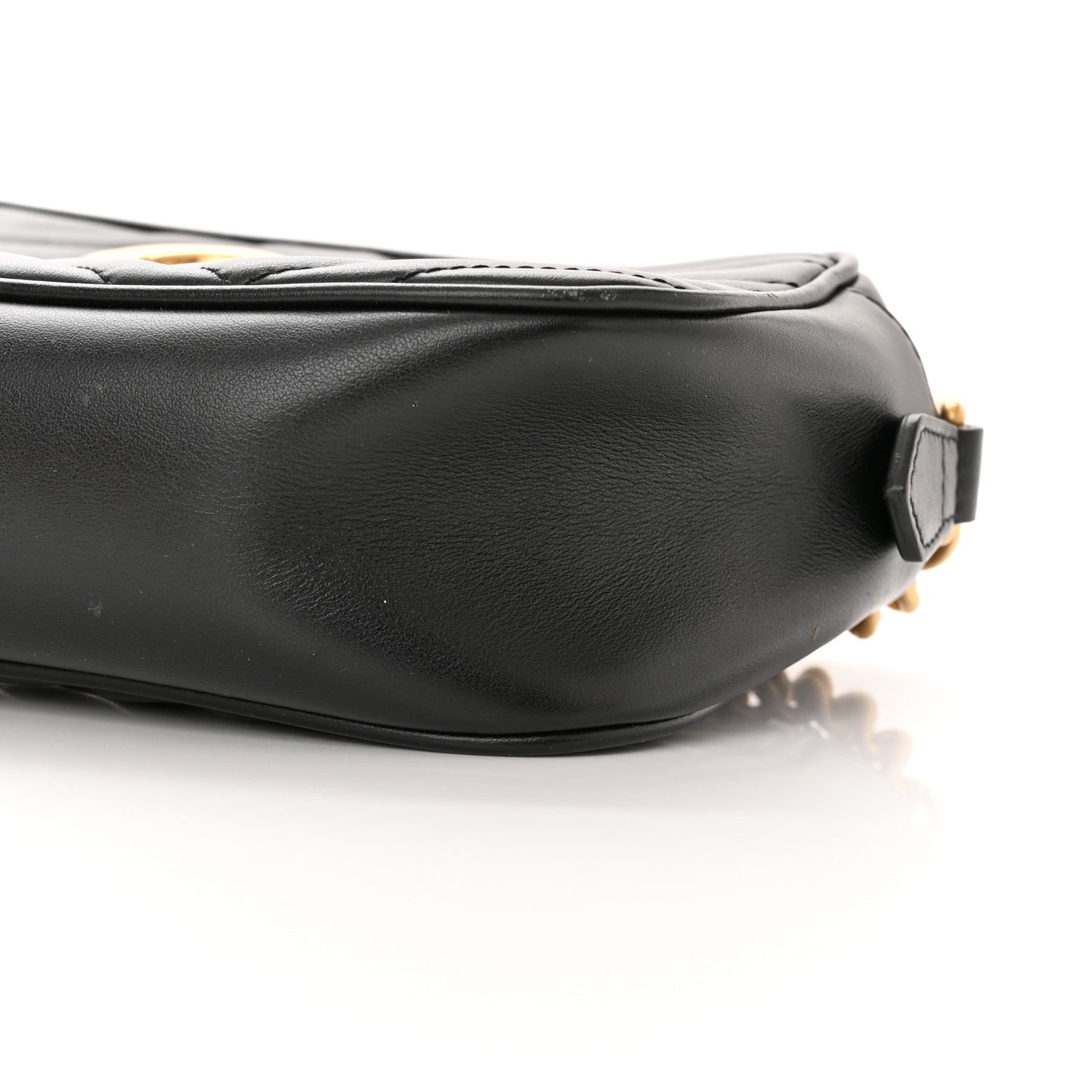 Calfskin Matelasse Small GG Marmont Chain Shoulder Bag Black