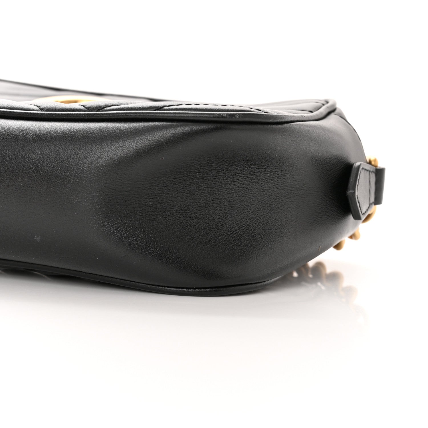 Gucci Calfskin Matelasse Small GG Marmont Chain Shoulder Bag Black 11 of 11