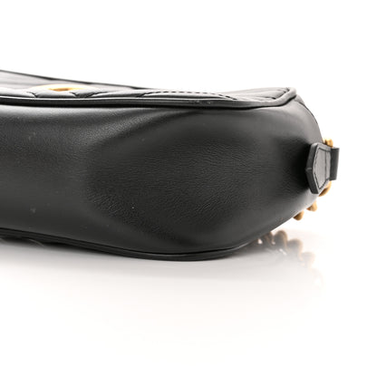 Gucci Calfskin Matelasse Small GG Marmont Chain Shoulder Bag Black 11 of 11