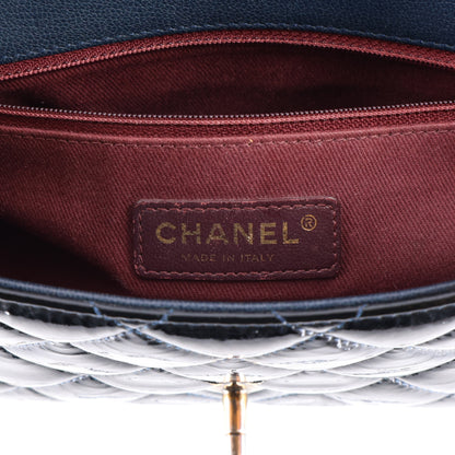 Chanel Patent Goatskin Quilted Medium CC Eyelet Flap Blue 6 of 10