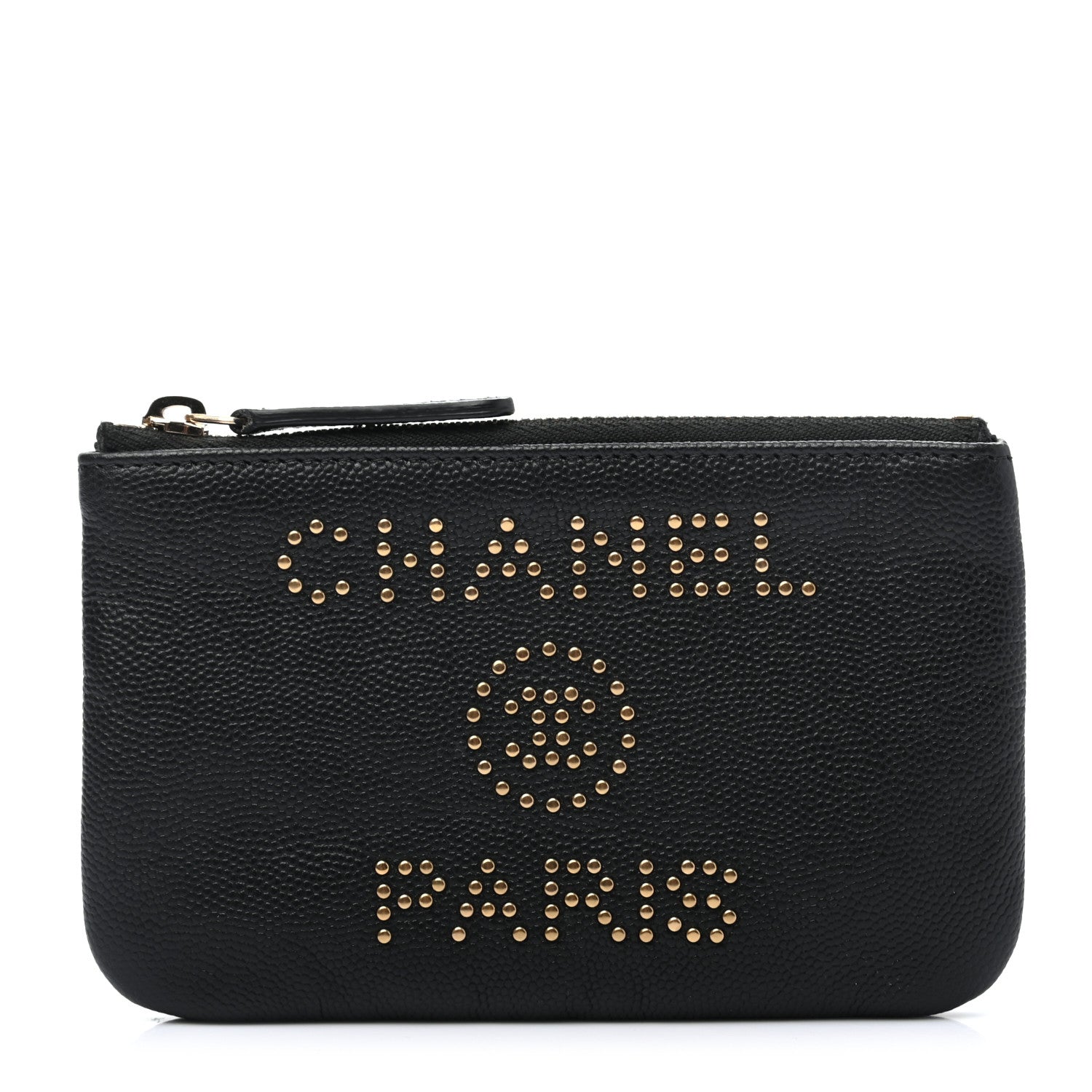 Chanel Caviar Studded Deauville Cosmetic Pouch Black 1 of 14