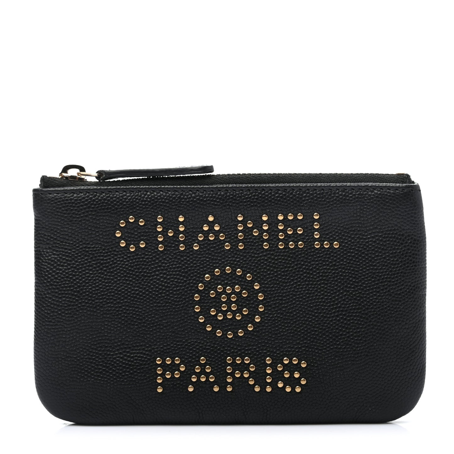 Caviar Studded Deauville Cosmetic Pouch Black