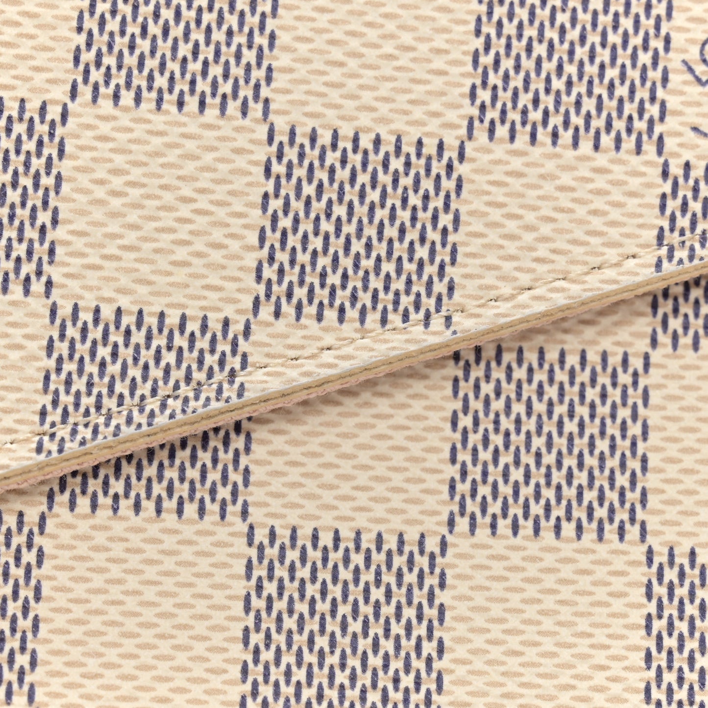 Damier Azur Pochette Felicie Chain Wallet Rose Ballerine
