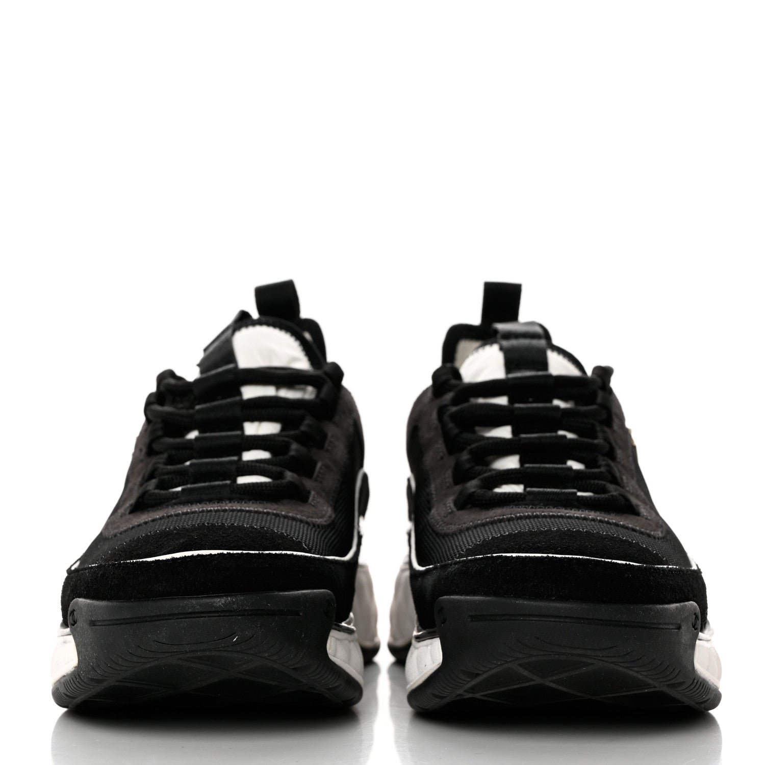 Chanel Velvet Calfskin Mixed Fibers CC Sneakers 38 Black 2 of 9