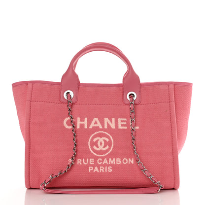 Chanel Mixed Fibers Small Deauville Tote Pink 3 of 11