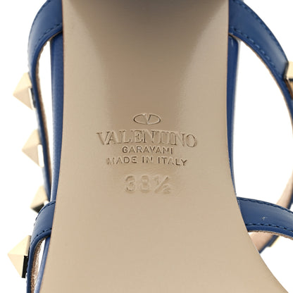 Valentino Garavani Calfskin Rockstud 60mm Caged Slide Sandals 38.5 Blu Delft 8 of 12