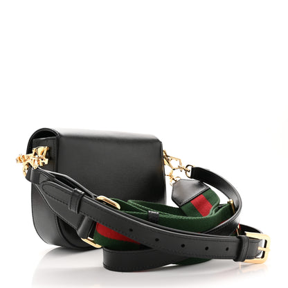 Gucci Azalea Calfskin Web Mini Horsebit 1955 Shoulder Bag Black 3 of 11