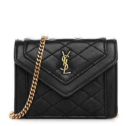 Saint Laurent Lambskin Quilted Micro Gaby Bag Black 1 of 10