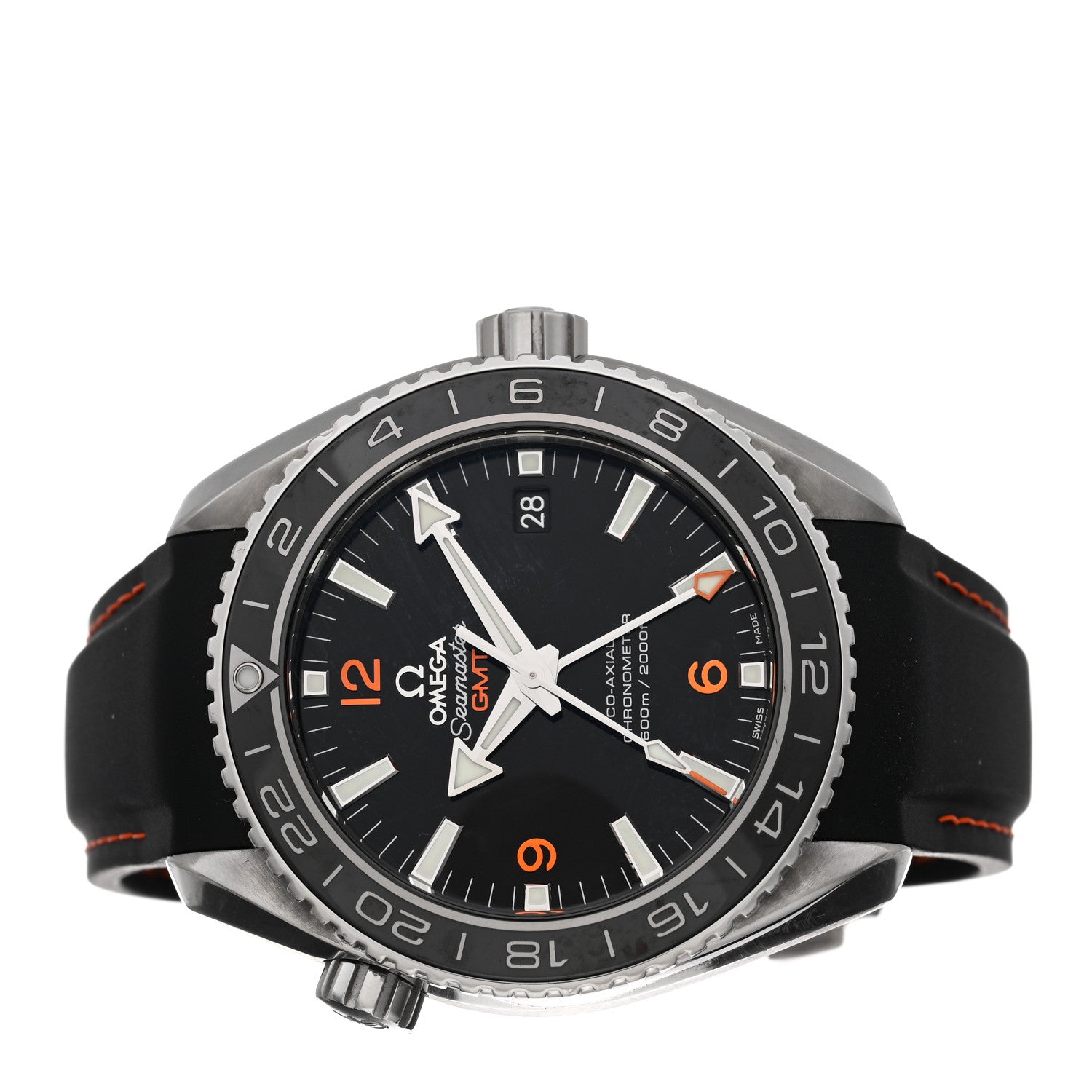 Omega Stainless Steel Calfskin 43mm Seamaster Planet Ocean GMT Co-Axial Chronometer Automatic Watch Black 232.32.44.22.01.002 2 of 4