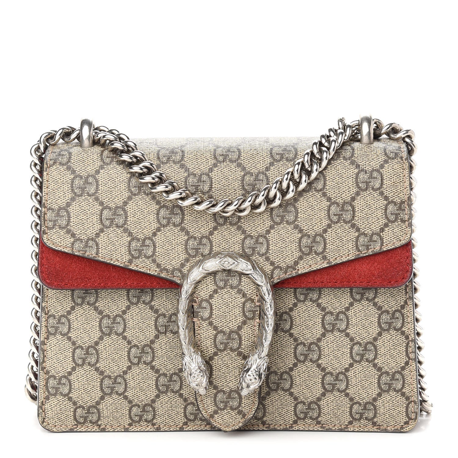 Gucci GG Supreme Monogram Mini Dionysus Shoulder Bag Hibiscus Red 1 of 9