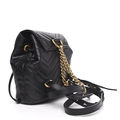 Gucci Calfskin Matelasse GG Marmont Flap Backpack Black 2 of 12